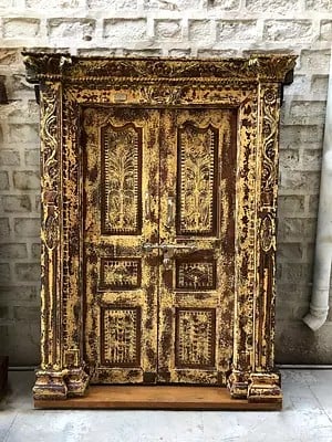 84" Large Old Wood Door With Frame