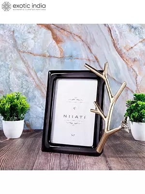 9" Beautiful Photo Frame With Tree Branch | Aluminum And Glass