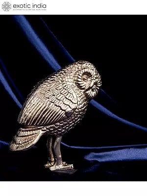 7" Decorative Goodluck Owl Showpiece | Aluminum Statue | Room Decor