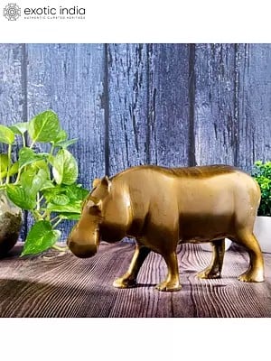 9" Standing Hippo Decorative Item For Home | Aluminum Item
