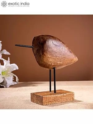 10" Charming Bird On Wood Base (Left Sighted) | Unique Gifting Item