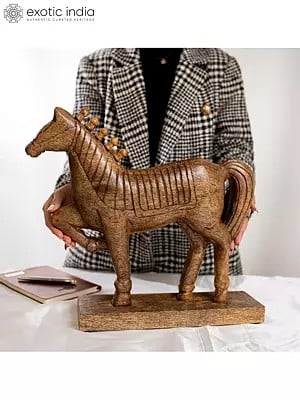 18" Decorative Wood Horse | Handcraft Item | For Home Decor
