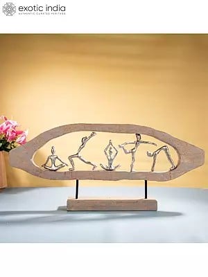 29" The Yoga Mudra | Aluminum and Wood | Decorative Item for Home