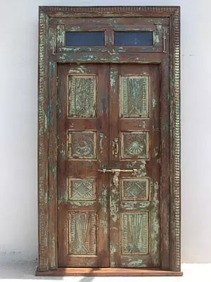 94" Large Wall Décor Old Wood Door