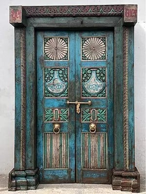 83" Large Old Wood Door And Design In Panels