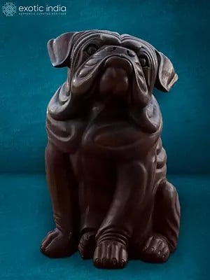33" Large Sitting Bulldog | Made From Wood And Rich Color