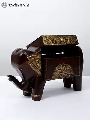 12" Elephant Design Box with Brass Work