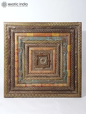 48" Large Square Shape Colorful Wall Panel in Wood