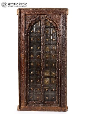 51" Vintage Style Door from Rajasthan | Antique Indian Doors for Home