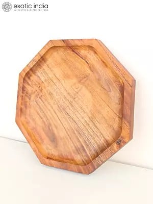 7" Wood Octagonal Platter For Serving | For Kitchen