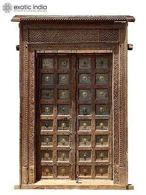 108" Large Vintage Entrance Door from Jodhpur
