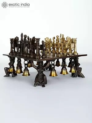 9" Designer Brass Chess with Figures