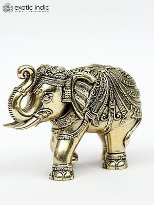 3" Small Decorative Brass Elephant Statue