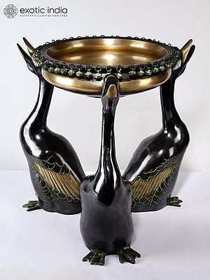 Brass Serenade (Ducks Design Brass Urli with Diya | Home Decor)