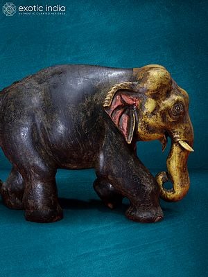 7” Elephant Statue In Wood | Handmade | Wooden Statue