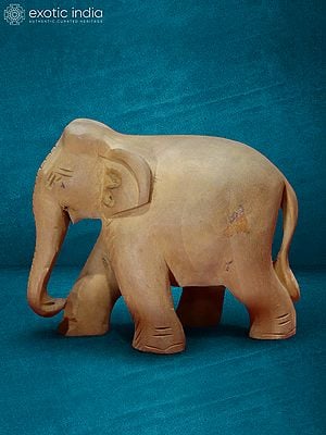 3” Elephant Statue In Wood | Handmade Wooden Statue