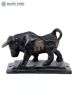 4" Bull Figurine in Brass | Table Decor