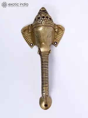 9" Lord Ganesha Brass Door Handle