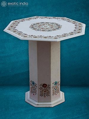 29” Stand In White Makrana Marble | Home Décor | Designer Table