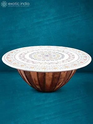 21” Dhol Stand In Wood | Handmade | Home Décor Item