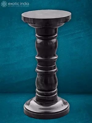 31" Marble Stand In Rajasthan Black Marble | Home Décor | Handmade