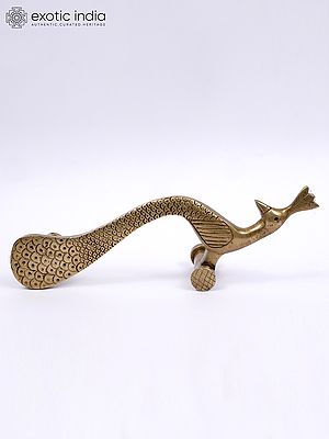Peacock Design Door Handle in Brass | Multiple Sizes