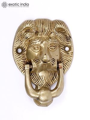 3" Lion Face Brass Door Knocker