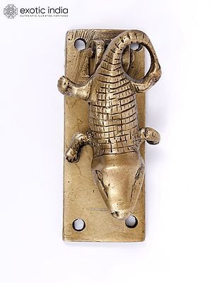 4" Crocodile Brass Door Knocker