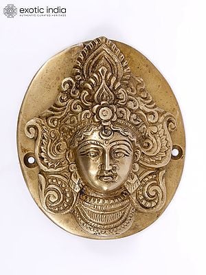 5" Goddess Durga Door Knocker in Brass