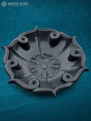 15" Bowl In Rajsthan Black Marble | Handmade | Decorative Bowl | Designer Bowl