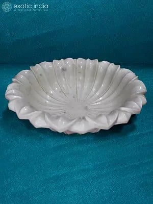 15” Bowl In Rajasthan White Marble | Handmade | Designer Kitchen Bowl