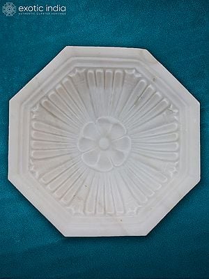 18” Bowl In Rajasthan White Marble | Handmade | Designer Bowl For Kitchen