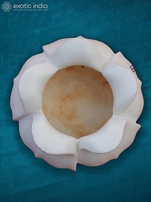 6” Flower Design Bowl In Rajasthan White Marble | Decorative Bowl