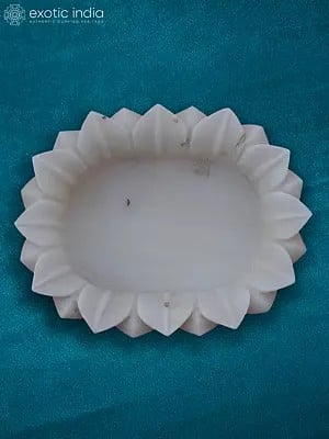 9” Rajasthan White Marble Bowl | Handmade | Designer Kitchen Bowl