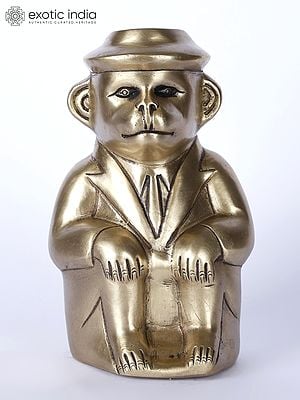 6" The Monkey Man | Brass Statue | Table Decor