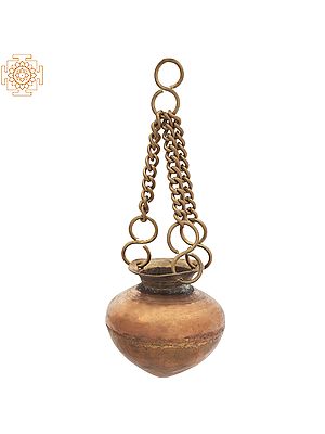 2.5" Shivling Abhishek-Shiv Jal Dhara Kalash |Copper with Brass Kalash | Hole at Bottom | Handmade | Made In India