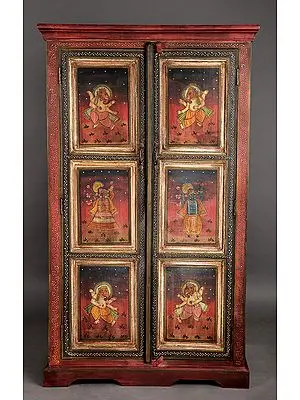 59" Wooden Cabinet with the Image of  Ganesha | Wooden Cabinet | Handmade | Made In India