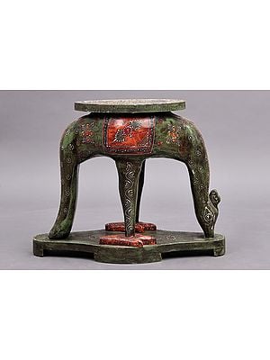 15" Decorative Hand Painted Wooden Deer Table | Wooden Table | Handmade | Made In India