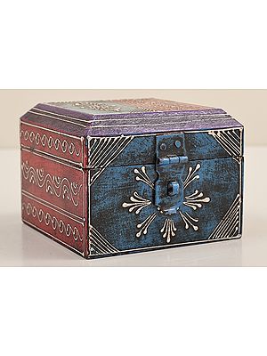 4" Small Hand Painted Decorated Boxes | Mango Wood | Handmade | Made In India
