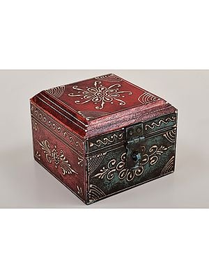 4" Small Hand Painted Decorated Boxes | Mango Wood | Handmade | Made In India