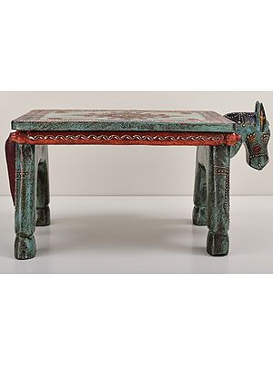 15" Decorative Hand Painted Wooden Horse Table | Wooden Table | Handmade | Made In India