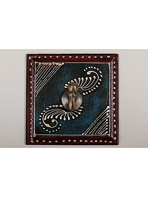 4" Decorative Wood Key Holder | Wooden Key Holder | 1 Hooks | Handmade Art | Made In India