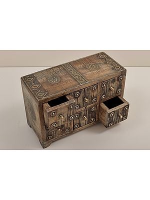 10" Wooden Decorated Boxes | Wood with Brass Boxes | Handmade | Made In India