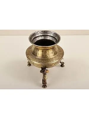 5" Small Brass Handi with Stand | Handmade | Made In India