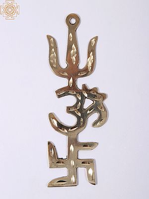 Tri Shakti Pooja Yantra | Swastik Om Trishul Symbol