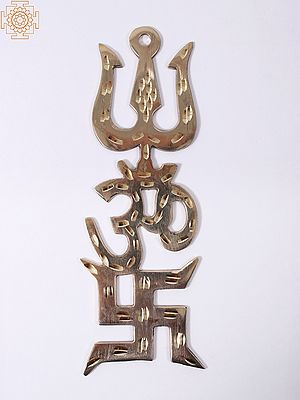 Tri Shakti Pooja Yantra | Swastik Om Trishul Symbol