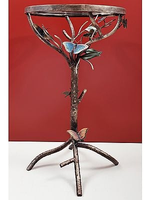 24" Handmade Glass Table with Tree Based
