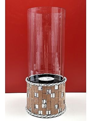 15" Glass Candle Stand | Handmade