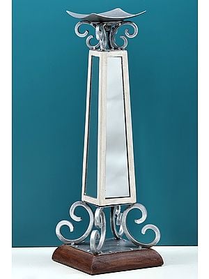 18" Glass Decorative Candle Stand | Handmade