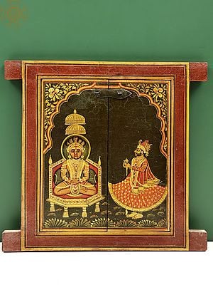 13" Hand Painted Worship of Parshwanath Ji Painting Jharokha (Window) | Handmade